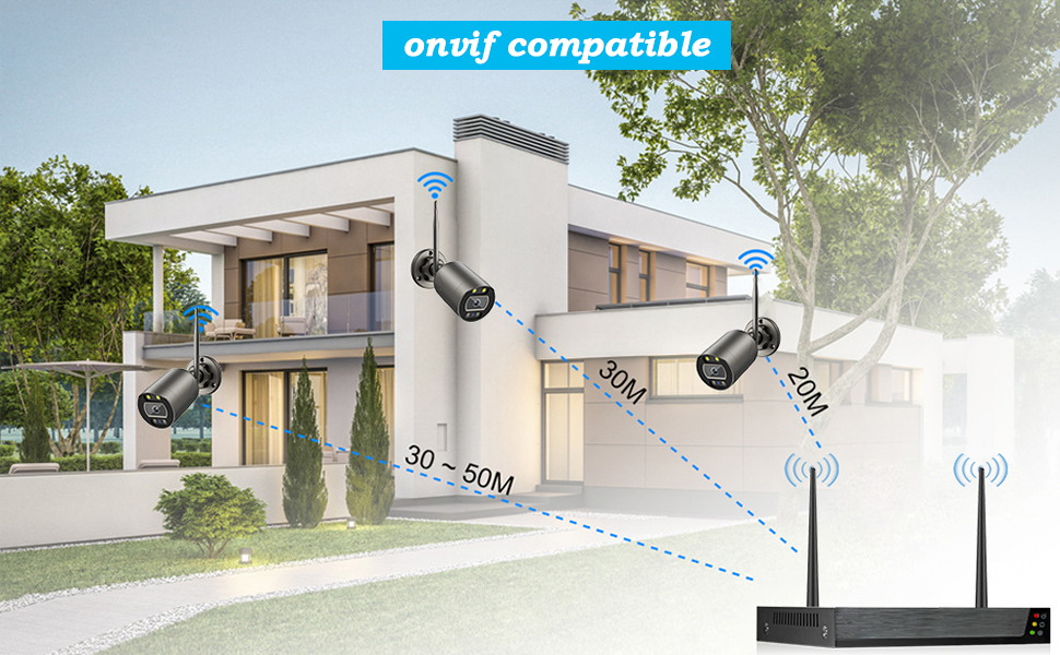 wifi outdoor bullet camera onvif compatible work with NVR