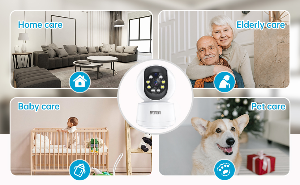 5G WiFi Dog Camera Humanoid Auto Tracking 2 Way Audio Night Vision Baby Monitor Elder Pet Camera
