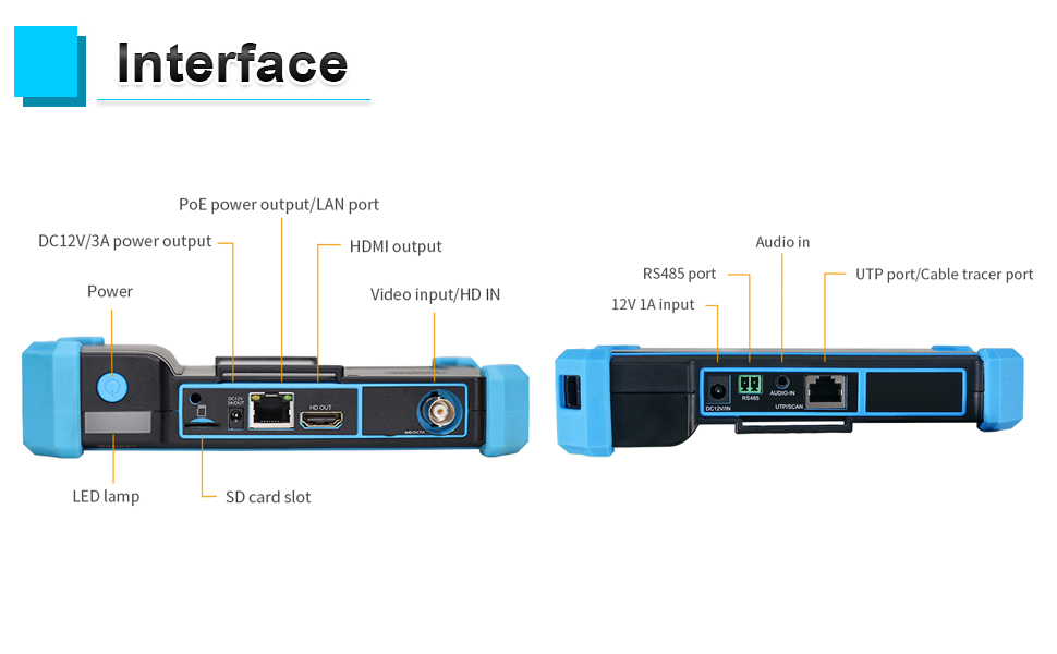 CCTV IP Camera Tester Monitor 8MP AHD CVI TVI CVBS IP Camera cable Test 4K HD Display Video Monitor