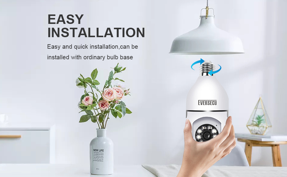 e27 wireless light bulb ptz security cctv surveillance camera outdoor