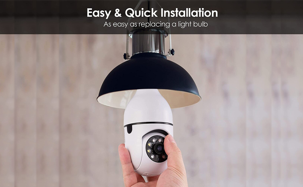 e27 wireless light bulb ptz security cctv surveillance camera outdoor 