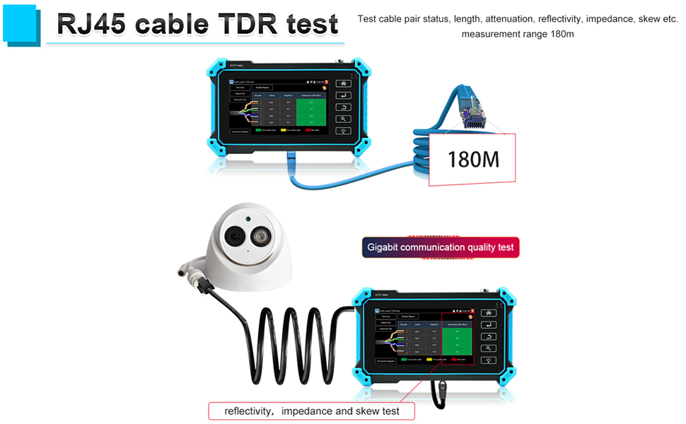 CCTV IP Camera Tester Monitor 8MP AHD CVI TVI CVBS IP Camera cable Test 4K HD Display Video Monitor