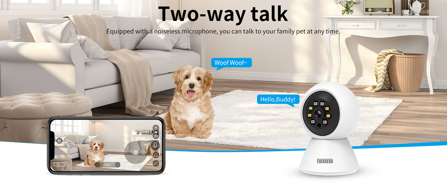 D 2K 3.0MP WiFi Home Security Camera, Pan/tilt, Humanoid Auto Tracking, 2 Way Audio, Night Vision