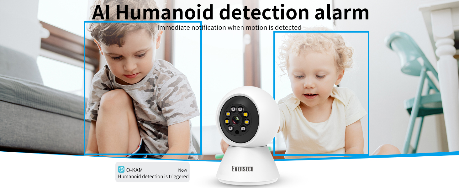D 2K 3.0MP WiFi Home Security Camera, Pan/tilt, Humanoid Auto Tracking, 2 Way Audio, Night Vision