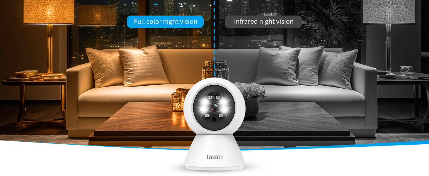 D 2K 3.0MP WiFi Home Security Camera, Pan/tilt, Humanoid Auto Tracking, 2 Way Audio, Night Vision
